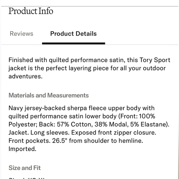 Tory Sport Women's Quilted Sherpa Jacket Medium - Picture 5 of 12